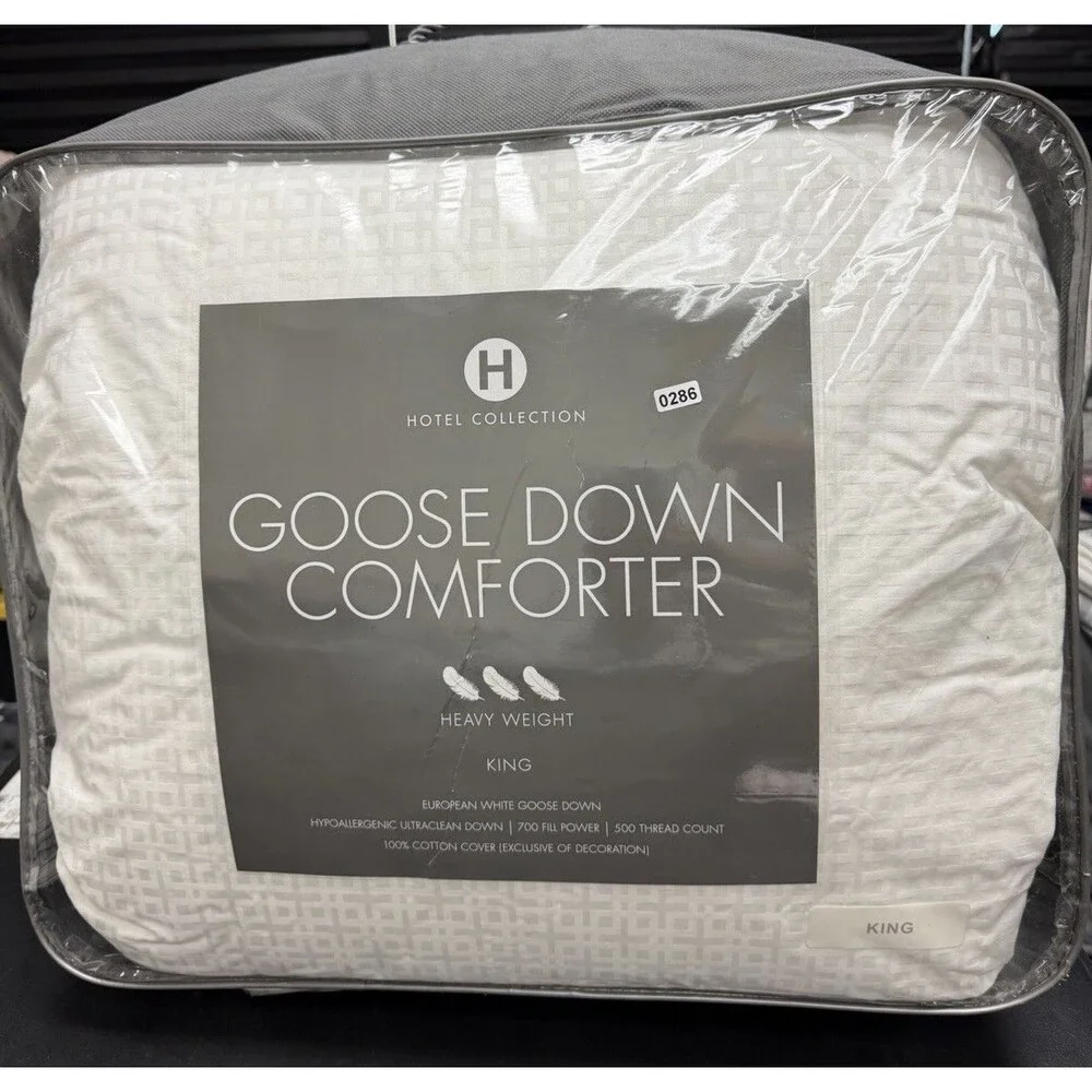Hotel Collection European Goose Down Heavy Weight White King Comforter